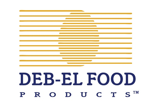 Deb-El Food Products logo with blue writing