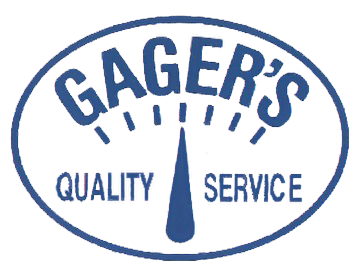 Gager's Quality Service logo in blue writing