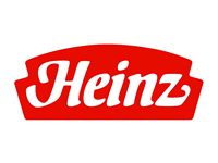Heinz logo in white writing with a red background